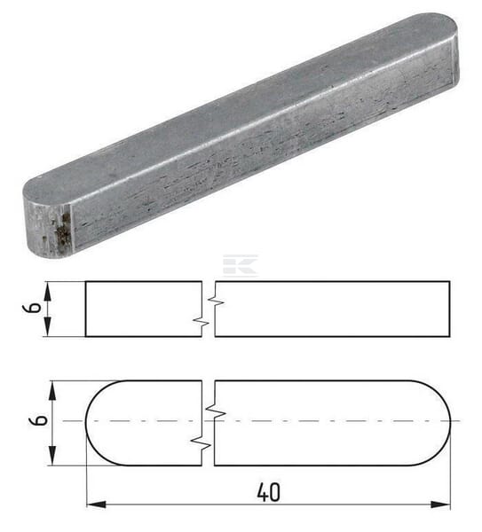 Passfeder 6x6x40mm