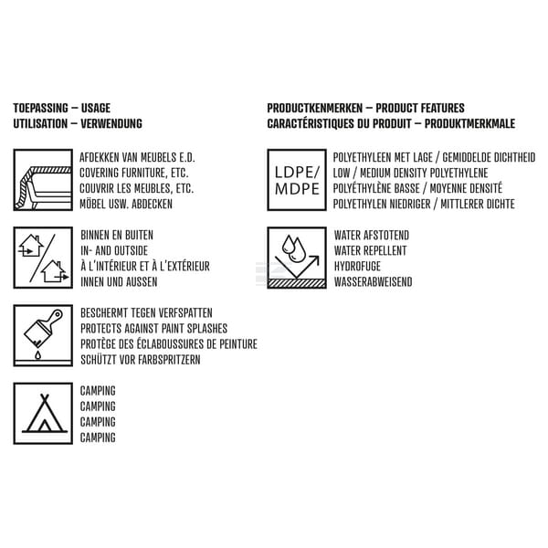 Abdeckfolie starkes LDPE 4X4m 40μm transparent