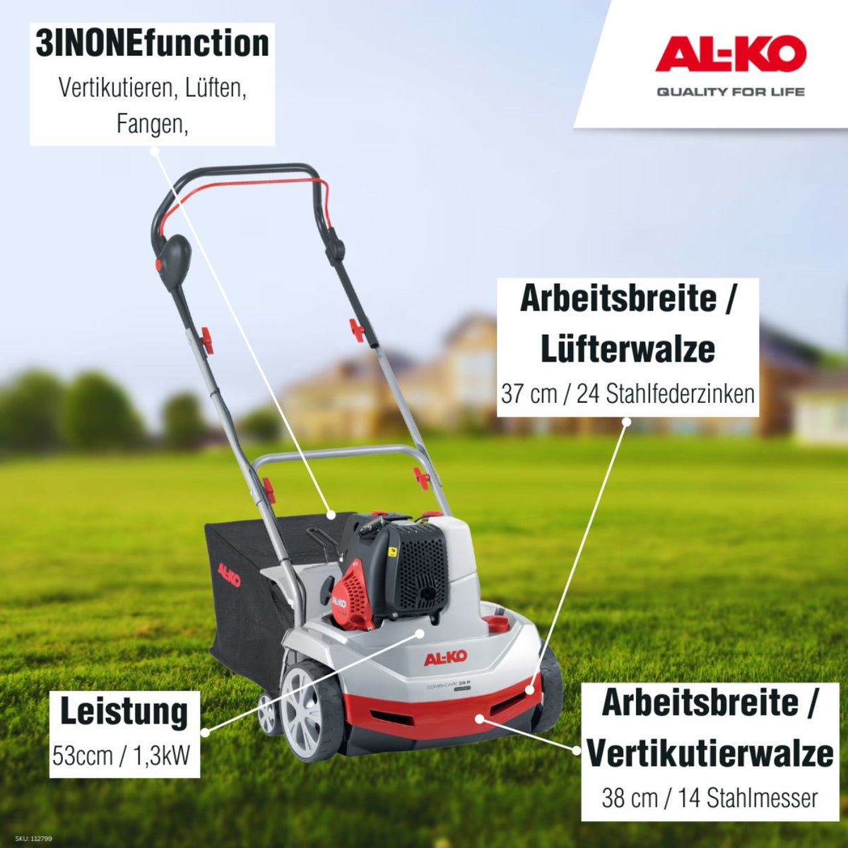AL-KO Vertikutierer 38 P Combi Care Comf
