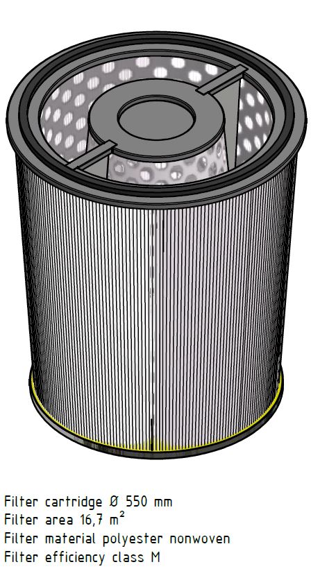 EIT-130-63875 Filterpatrone 550/465 x 605mm, 16,7m²
