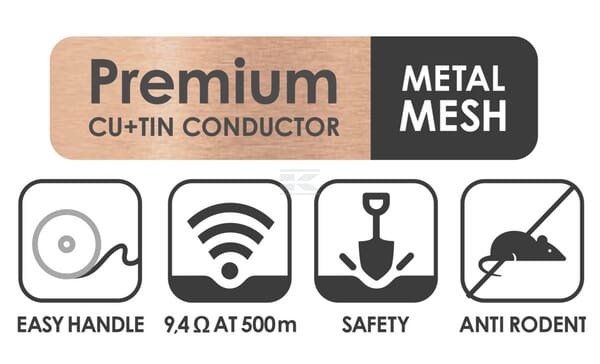 Signalkabel Ø3.8mm x 800m Metallgeflecht Protect, Kupferkern