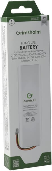 Grimsholm, Mähroboterakku, 18V, 258 x 70 x 25mm