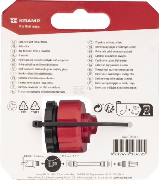 Anschluss mit Innengewinde 3/4"-1"