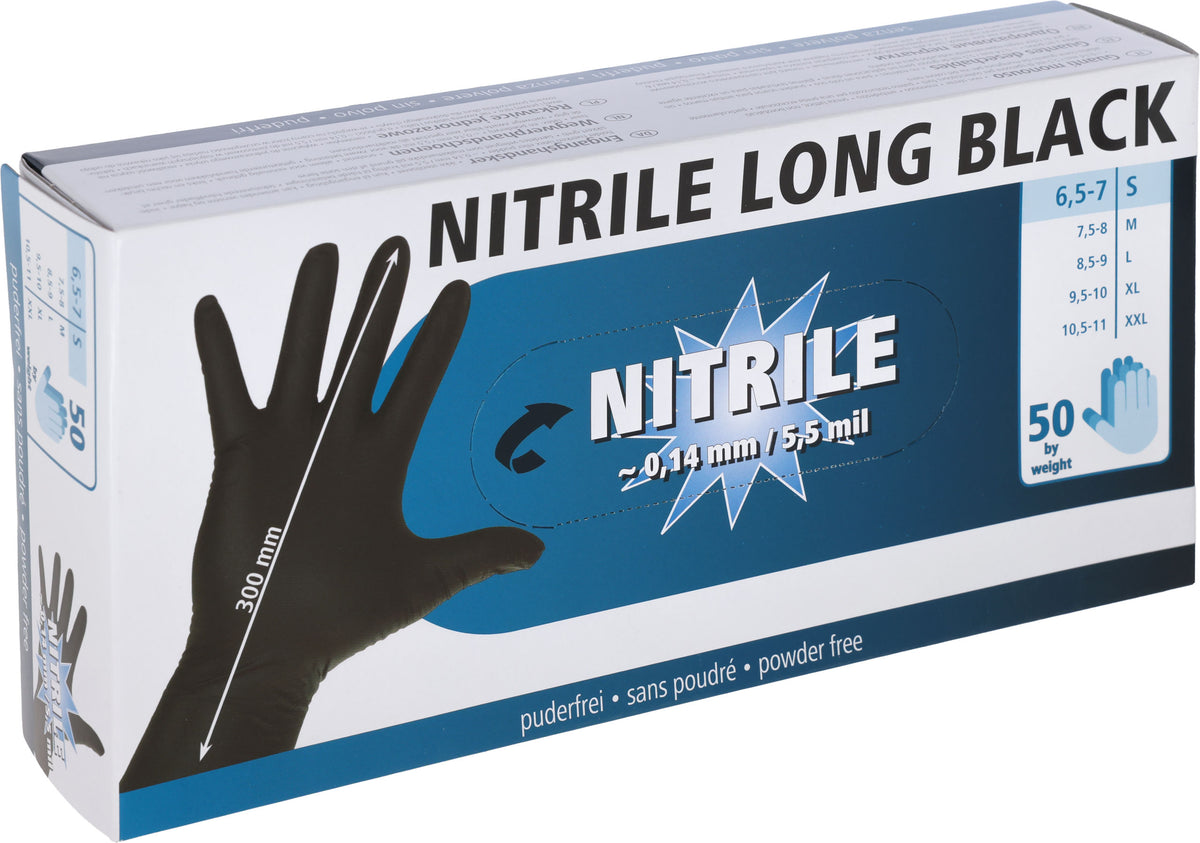 Kerbl Einmalhandschuh Nitril Long Black