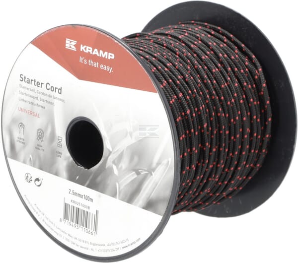 Starterseil, 2,5 mm x 100 m, schwarz