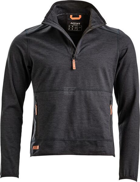 Fleece-Shirt 1/2 zip Herren, anthrazit 2XL