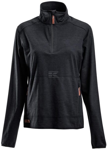 Fleece-Shirt 1/2 zip Damen, anthrazit XL