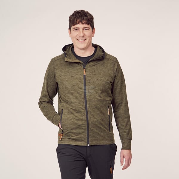 Fleece mit Reißverschluss und Kapuze Herren, oliv 4XL