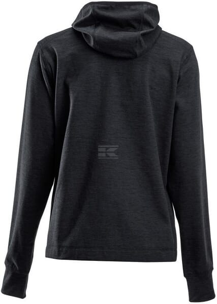 Fleece mit Reißverschluss und Kapuze Damen, charcoal M