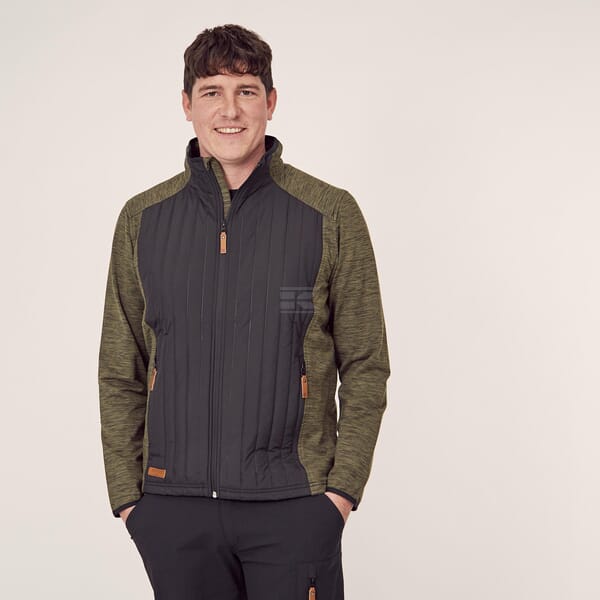 Hybrid/Fleecejacke Herren, oliv XL