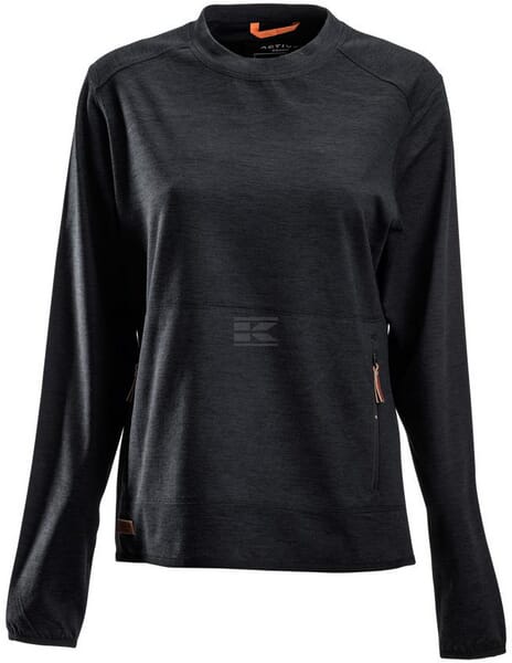 Fleece-Shirt O-Ausschnitt Damen, anthrazit 2XL
