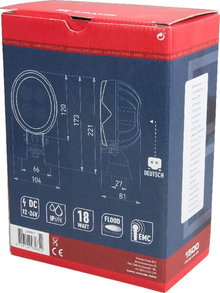 Arbeitsscheinwerfer, 10-30V, LED, 1500lm, Rund