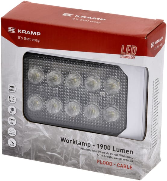 Arbeitsscheinwerfer, 10-30V, LED, 1900lm, Rechteckig