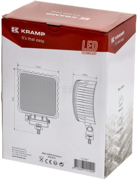 Arbeitsscheinwerfer, 10-30V, LED, 3840lm, Quadratisch