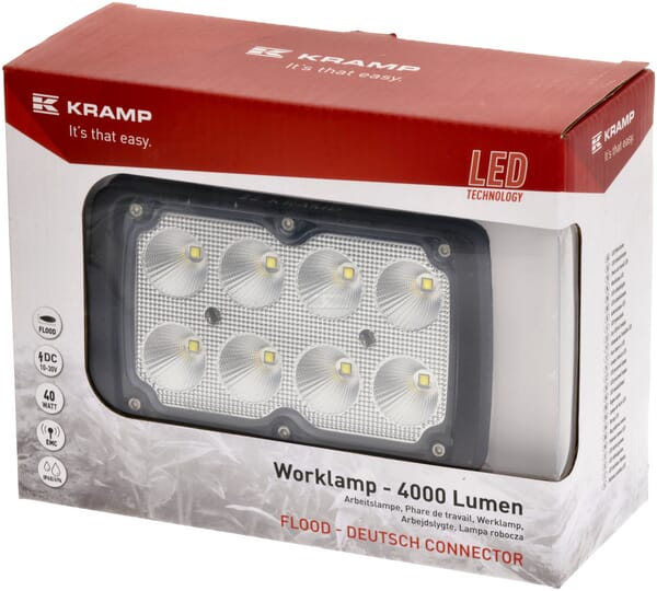 Arbeitsscheinwerfer, 10-30V, LED, 4000lm, Rechteckig