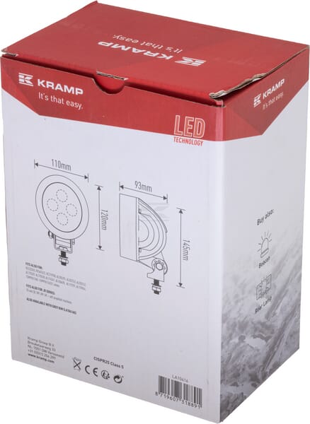 Arbeitsscheinwerfer, 10-30V, LED, 3800lm, Rund