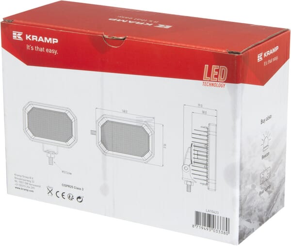 Arbeitsscheinwerfer, 10-30V, LED, 2800lm, Rechteckig