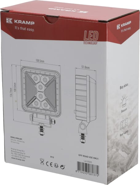 Arbeitsscheinwerfer, 10-30V, LED, 4000lm, Quadratisch