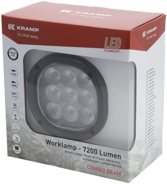 Arbeitsscheinwerfer, 10-30V, LED, 7200lm, Quadratisch