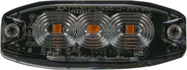 Blinkleuchte LED, rechteckig, 10/30V, blau, 82x30x9mm, 3 LED's, Kramp