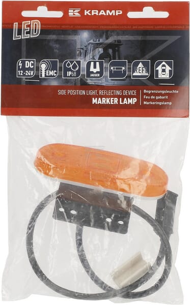 Seitenmarkierungsleuchte rechteckig mit Jaegeranschluss mit Halter LED 12-24V KRAMP