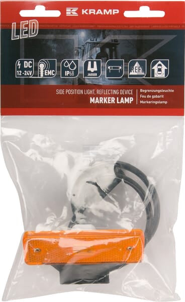 Seitenmarkierungsleuchte rechteckig mit Jaegeranschluss mit Halter LED 12-24V KRAMP