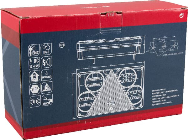 Rücklicht multifunktional Rechteck links LED 12-24V KRAMP