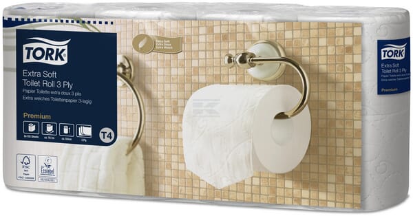 Toilettenpapier weiß, 7x8 Rollen mit 155 Blättern