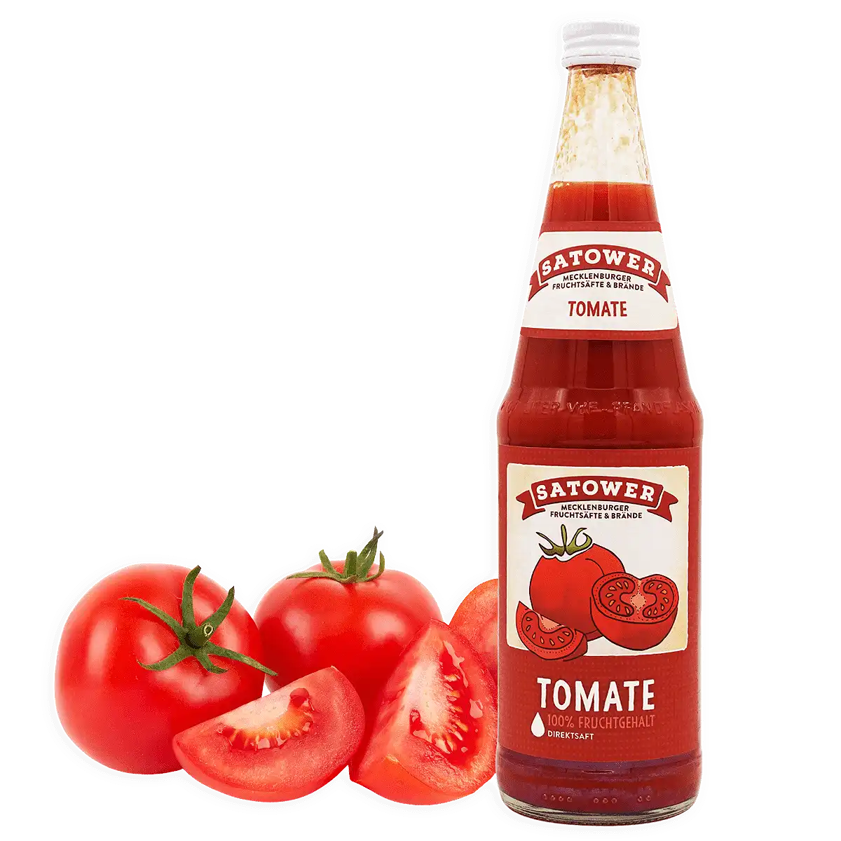 Satower Mosterei 6 x 0,7l Satower Tomatensaft (purer Direktsaft) – Vorratspack