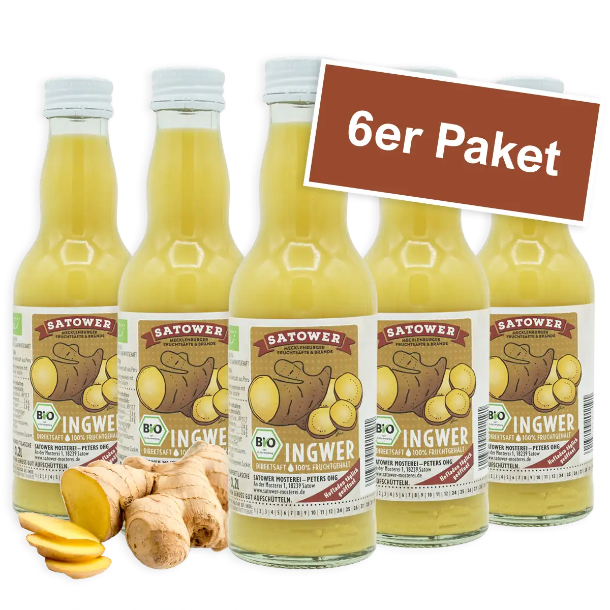 Satower Mosterei Satower BIO Ingwer Saft – 100% Direktsaft 0,2l