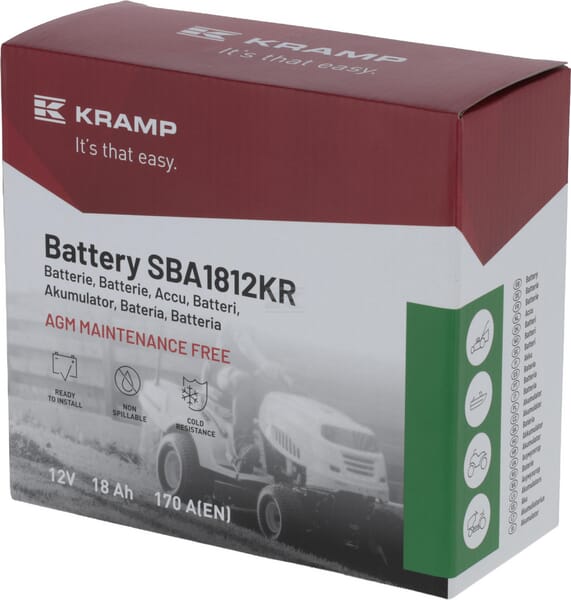 Kramp, Starterbatterie, 12V, 18Ah, 170A, 181 x 77 x 167mm