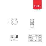 Mutter M10 8zn -ISO 4032