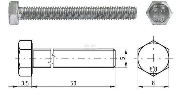 Schraube M5x50 8.8 verz.