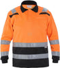 Polo-Sweatshirt, Größe XL/44, Langarm, orange/schwarz, von Hydrowear