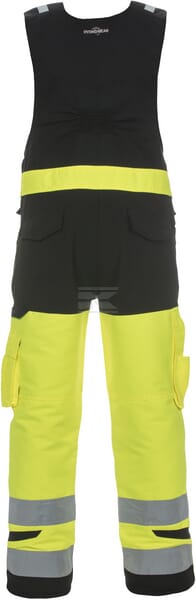 Latzhose, Erwachsener, Gr. XL UK:42 Ja , gelb;schwarz, Trendy High Visible Stretch-Line , by Hydrowear