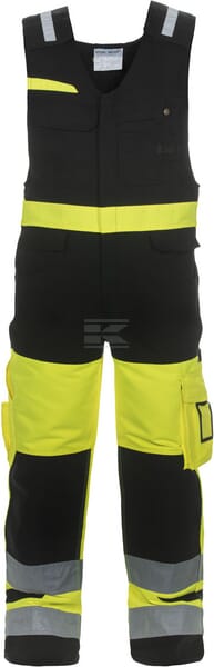 Latzhose, Erwachsener, Gr. XL UK:42 Ja , gelb;schwarz, Trendy High Visible Stretch-Line , by Hydrowear