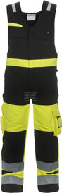 Latzhose, Erwachsener, Gr. XL UK:42 Ja , gelb;schwarz, Trendy High Visible Stretch-Line , by Hydrowear