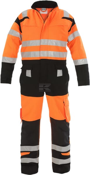 Overalls, Erwachsener, Gr. L UK:38-40 , orange;schwarz, Trendy High Visible Line , by Hydrowear