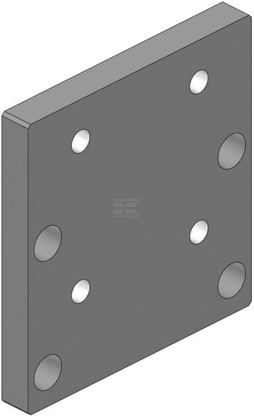 Anschraubplatte 140x80 M20/ auf 90x90 M16