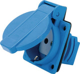 Schu.-Steckdose, 16 A, blau