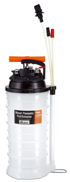 Flüssigkeitsabsaugung manuell/pneumatisch. 10,5 l