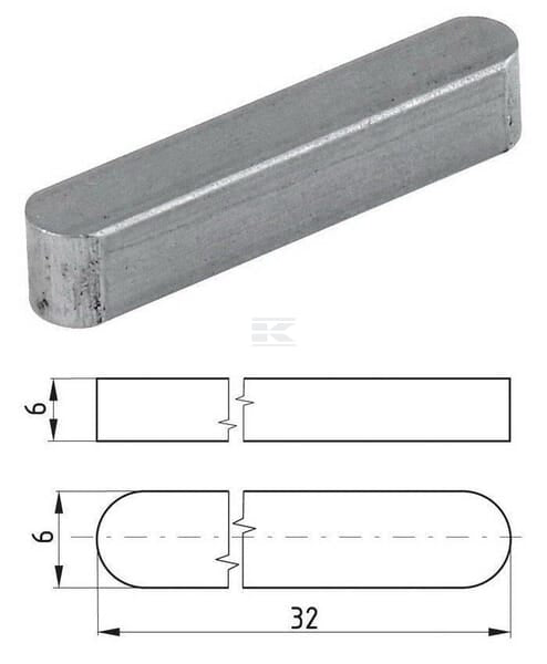 Passfeder 6x6x32mm