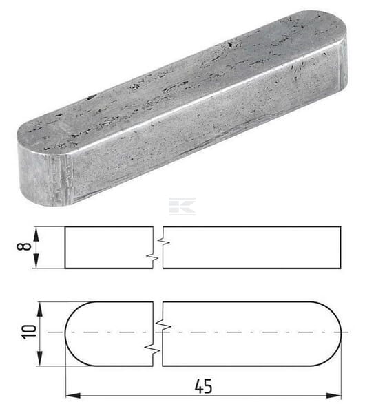 Passfeder 10x8x45mm