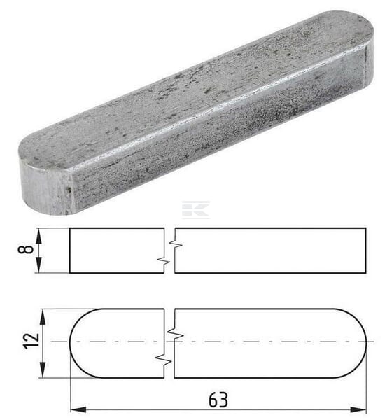 Passfeder 12x8x63mm