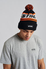 STIHL Mütze POMPON 24 Schwarz/Orange/Grau