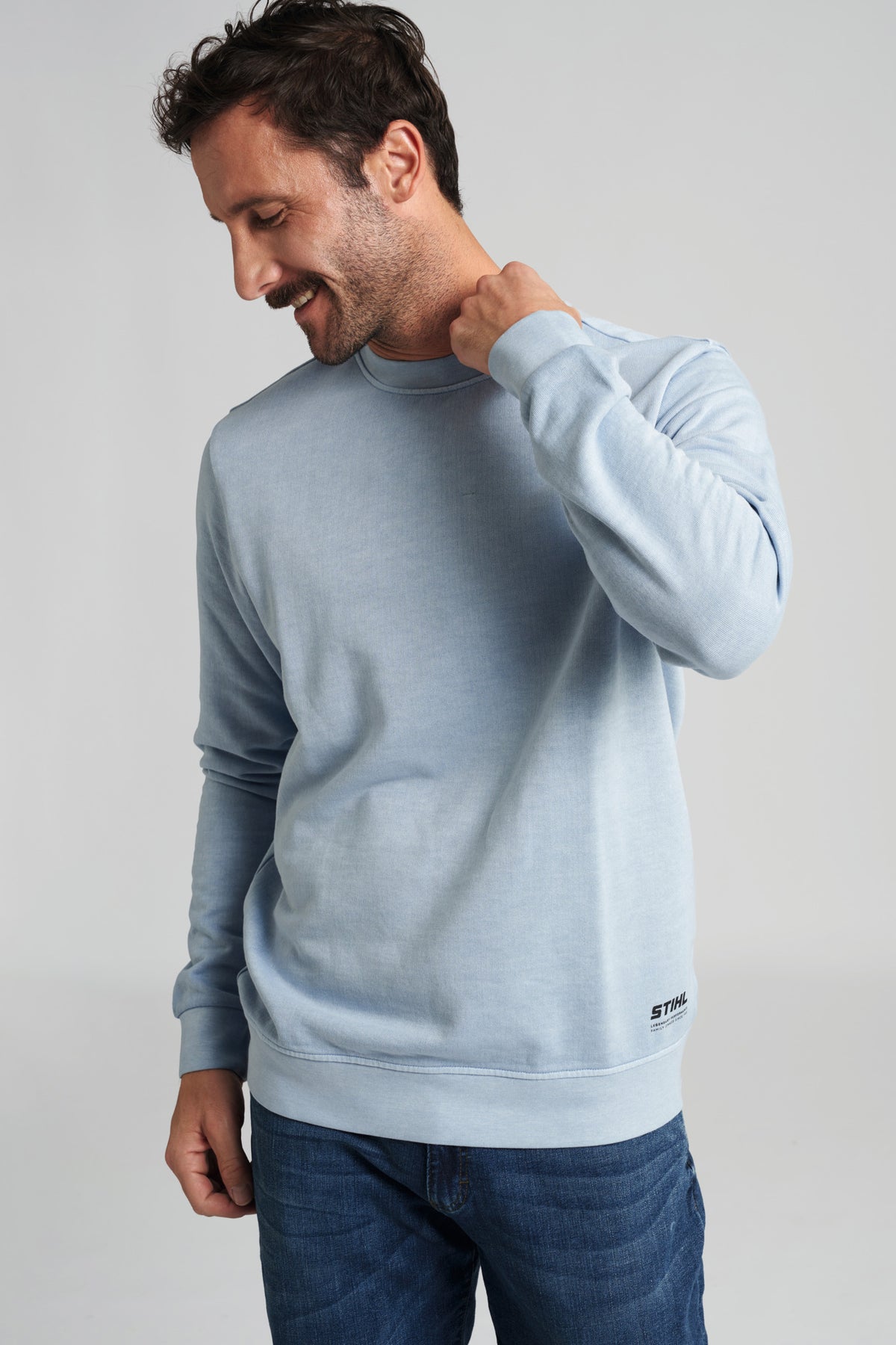 STIHL Sweatshirt Gr. M GARMENT DYE Blau