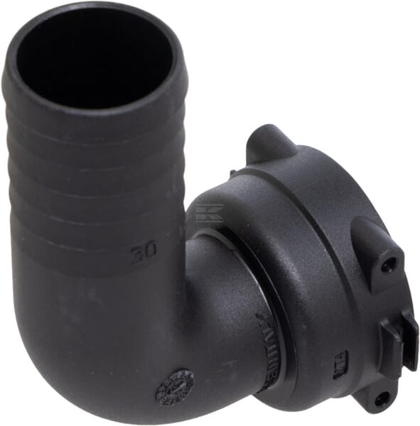 Schlauchanschluss 90° 30mm mit Gabelkupplung T4