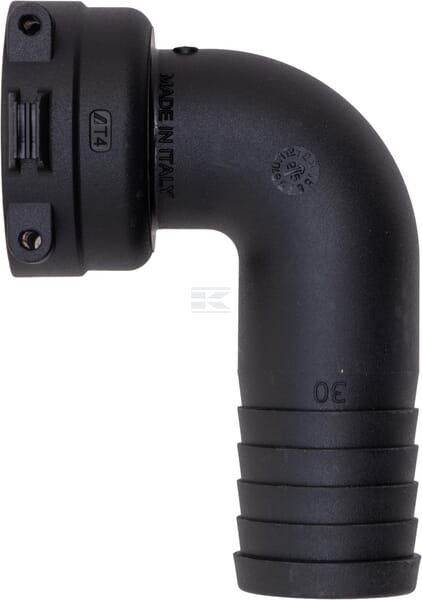 Schlauchanschluss 90° 30mm mit Gabelkupplung T4