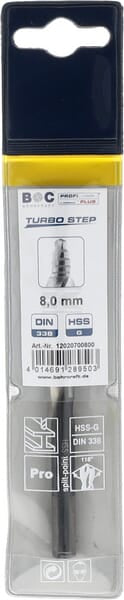 Bohrer 8,0 mm HSS-DIN 338-G TURBO STEP
