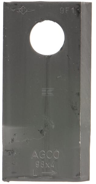 Mähmesser links 98x48x4 mm, Bohrung Ø 19 mm, geeignet für Fella